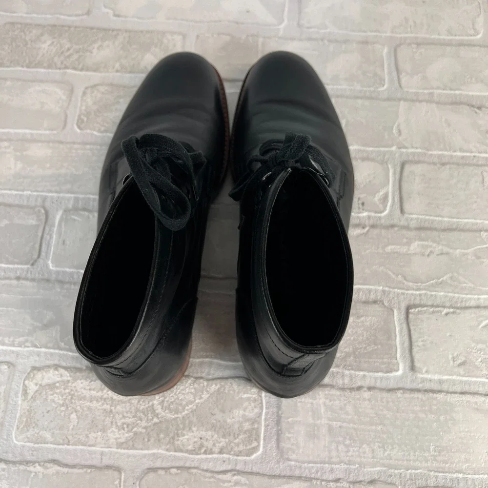 Warfield & Grand Chukka Boots Mens 9.5 Black Leather Lace Up Park Classic Preppy